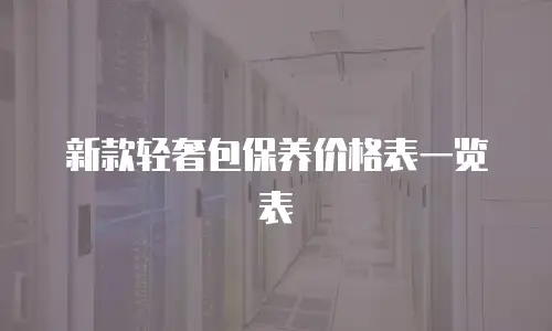 新款轻奢包保养价格表一览表