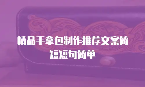 精品手拿包制作推荐文案简短短句简单