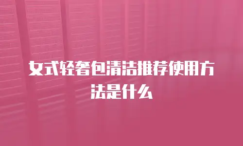 女式轻奢包清洁推荐使用方法是什么