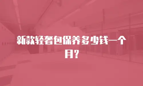 新款轻奢包保养多少钱一个月？