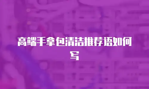 高端手拿包清洁推荐语如何写