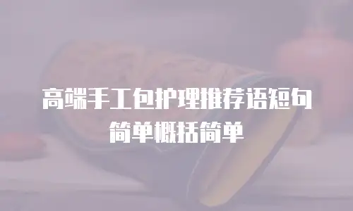 高端手工包护理推荐语短句简单概括简单