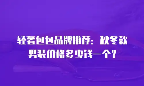 轻奢包包品牌推荐：秋冬款男装价格多少钱一个？