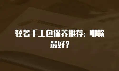 轻奢手工包保养推荐: 哪款最好?