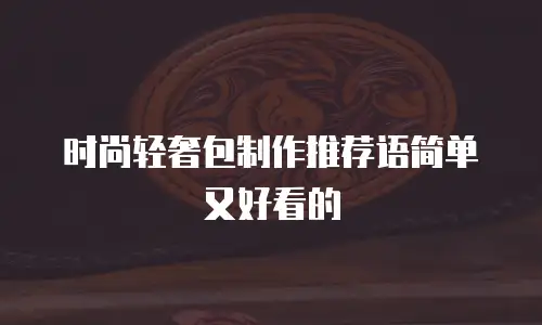 时尚轻奢包制作推荐语简单又好看的