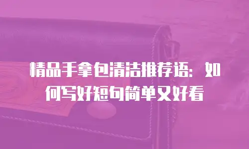 精品手拿包清洁推荐语：如何写好短句简单又好看