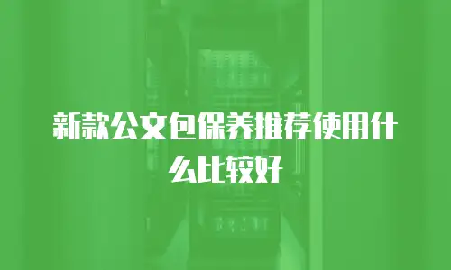 新款公文包保养推荐使用什么比较好