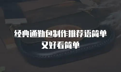 经典通勤包制作推荐语简单又好看简单
