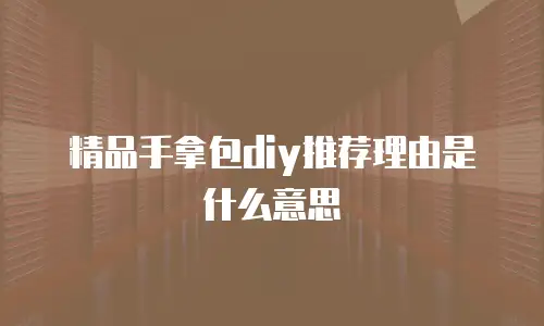 精品手拿包diy推荐理由是什么意思