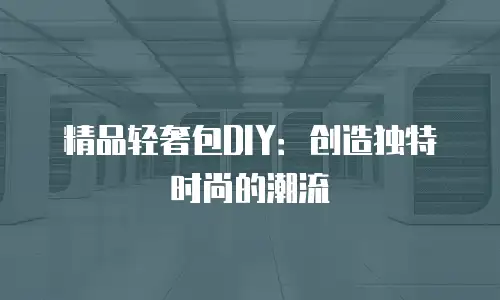 精品轻奢包DIY：创造独特时尚的潮流