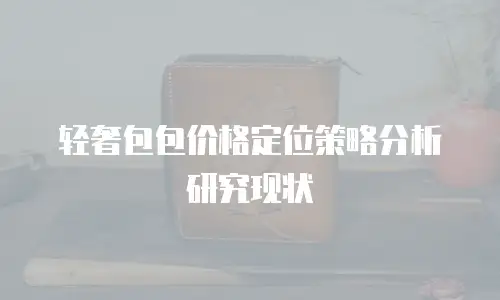 轻奢包包价格定位策略分析研究现状