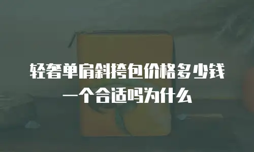 轻奢单肩斜挎包价格多少钱一个合适吗为什么