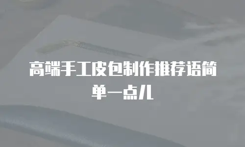 高端手工皮包制作推荐语简单一点儿