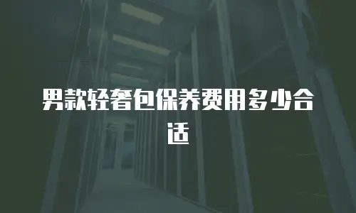 男款轻奢包保养费用多少合适