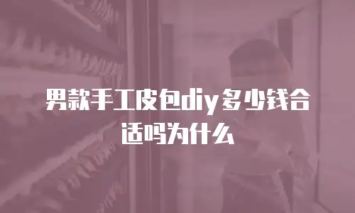 男款手工皮包diy多少钱合适吗为什么