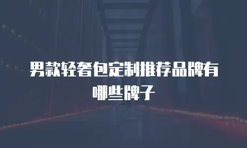 男款轻奢包定制推荐品牌有哪些牌子
