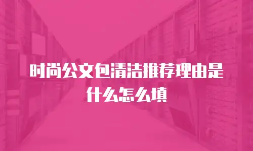 时尚公文包清洁推荐理由是什么怎么填
