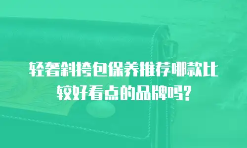 轻奢斜挎包保养推荐哪款比较好看点的品牌吗?