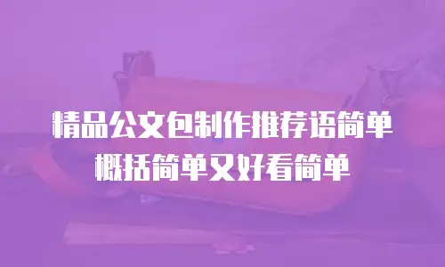 精品公文包制作推荐语简单概括简单又好看简单
