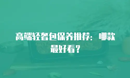 高端轻奢包保养推荐：哪款最好看？