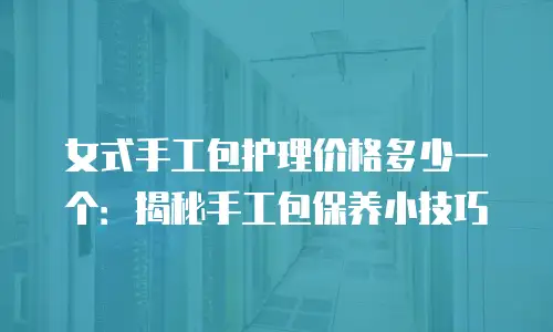 女式手工包护理价格多少一个：揭秘手工包保养小技巧