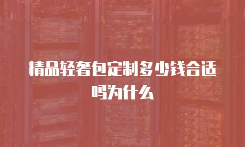 精品轻奢包定制多少钱合适吗为什么