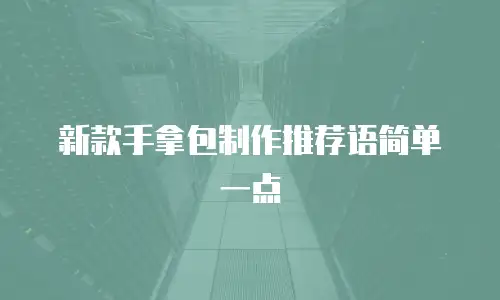 新款手拿包制作推荐语简单一点