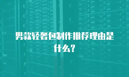 男款轻奢包制作推荐理由是什么？