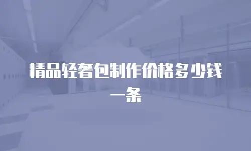 精品轻奢包制作价格多少钱一条