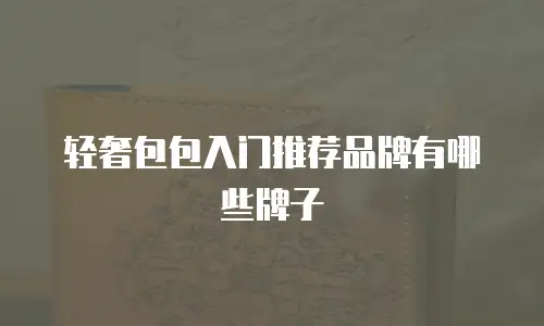 轻奢包包入门推荐品牌有哪些牌子