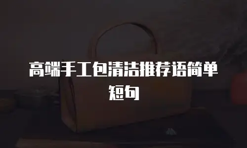 高端手工包清洁推荐语简单短句