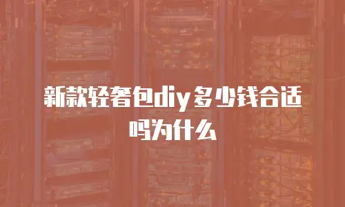 新款轻奢包diy多少钱合适吗为什么