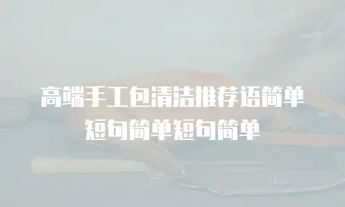 高端手工包清洁推荐语简单短句简单短句简单