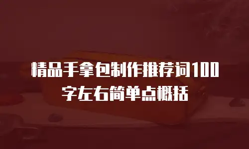 精品手拿包制作推荐词100字左右简单点概括