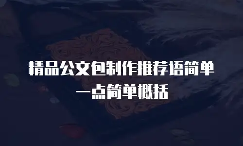 精品公文包制作推荐语简单一点简单概括