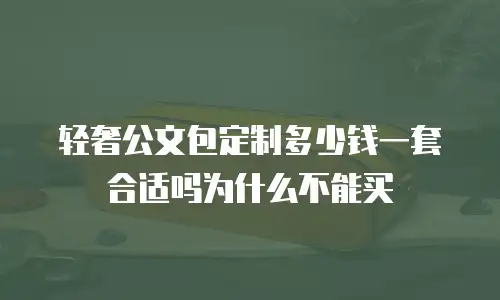 轻奢公文包定制多少钱一套合适吗为什么不能买