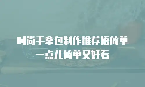 时尚手拿包制作推荐语简单一点儿简单又好看