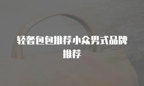 轻奢包包推荐小众男式品牌推荐