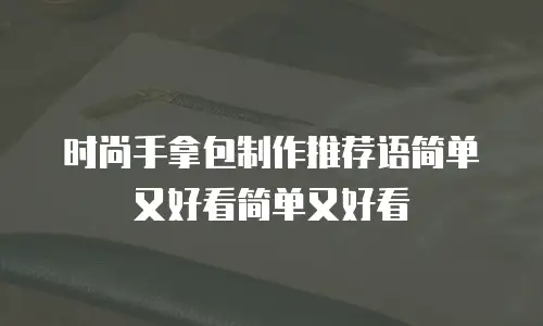 时尚手拿包制作推荐语简单又好看简单又好看