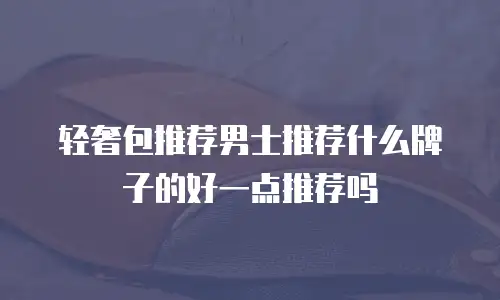 轻奢包推荐男士推荐什么牌子的好一点推荐吗