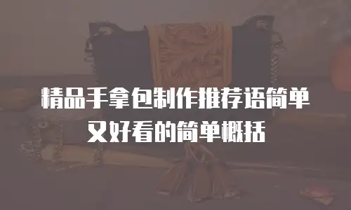 精品手拿包制作推荐语简单又好看的简单概括