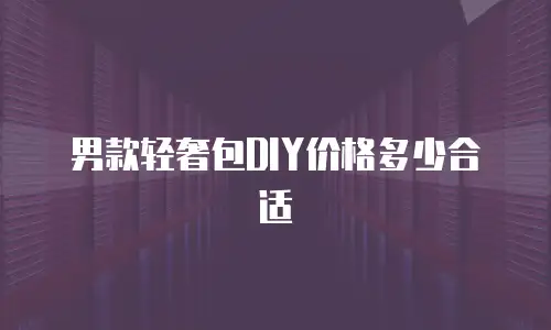 男款轻奢包DIY价格多少合适