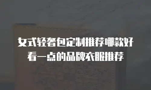 女式轻奢包定制推荐哪款好看一点的品牌衣服推荐