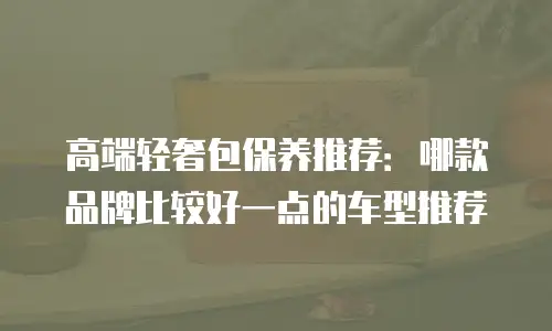 高端轻奢包保养推荐：哪款品牌比较好一点的车型推荐