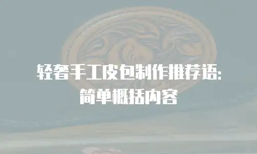 轻奢手工皮包制作推荐语：简单概括内容