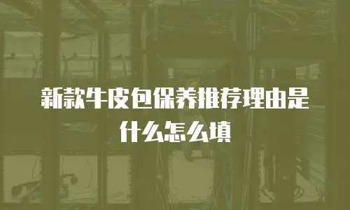 新款牛皮包保养推荐理由是什么怎么填