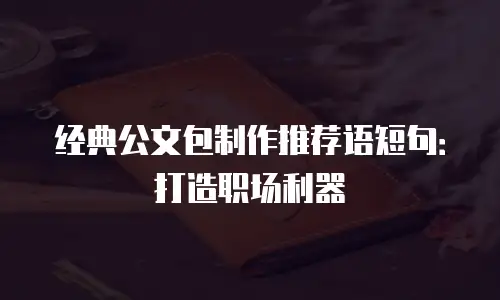 经典公文包制作推荐语短句：打造职场利器