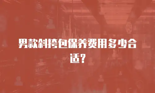 男款斜挎包保养费用多少合适？
