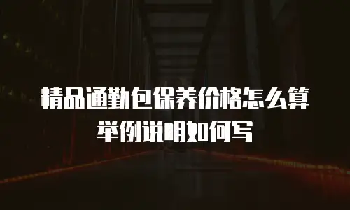精品通勤包保养价格怎么算举例说明如何写