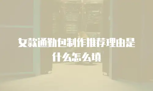 女款通勤包制作推荐理由是什么怎么填